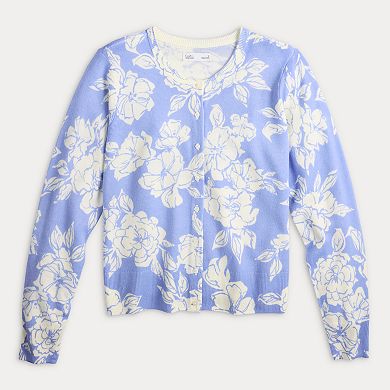 Petite Croft & Barrow® Printed Classic Cardigan