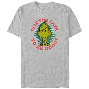 Men's Dr. Seuss Grinch Is It Too Late To Be Good? Graphic Tee