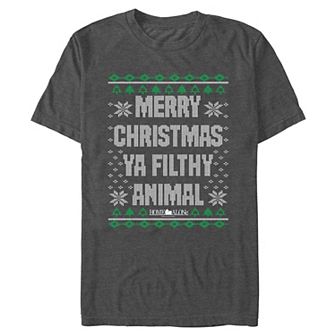 Men's Home Alone Merry Christmas Ya Filthy Animal Sweater Graphic Tee