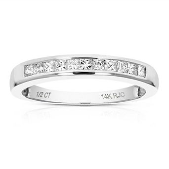Amairah 14k Gold 1/2 Carat T.W. Princess Diamond Wedding Band Half Eternity Ring