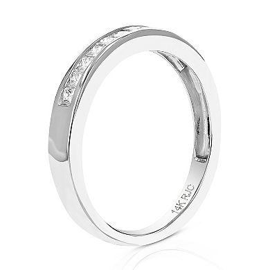 Amairah 14k Gold 1/2 Carat T.W. Princess Diamond Wedding Band Half Eternity Ring