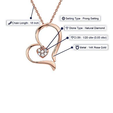 Amairah 1/20 Carat T.W. Diamond Heart Pendant Necklace