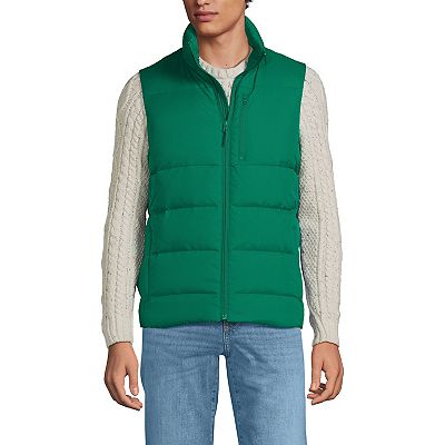 LANDS’ END Down Vest XXL Brown Lands' End Womens Puffer Down Vest Burnt Caramel Leopard