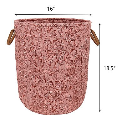 Sonoma Goods For Life Large Terracotta Floral Quilted Basket