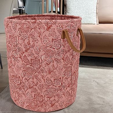 Sonoma Goods For Life Large Terracotta Floral Quilted Basket