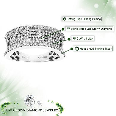 Amairah Sterling Silver 1 Carat T.W. Lab-Grown Diamond Wedding Band
