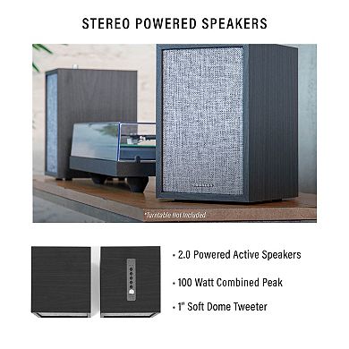 Crosley S200 Stereo Powered Bluetooth Speakers