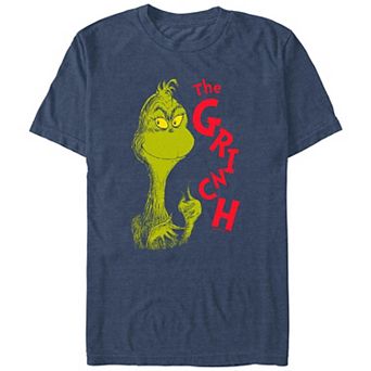 Big & Tall Dr. Seuss The Grinch Mischievous Face Graphic Tee