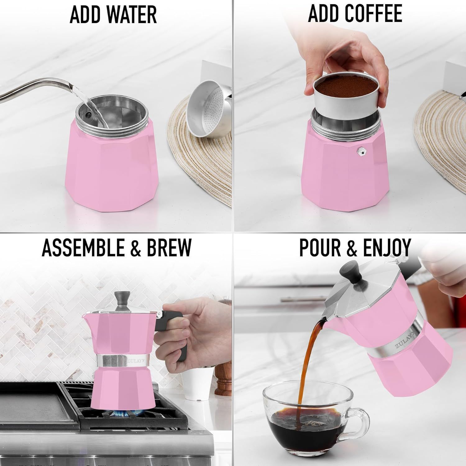 Zulay Kitchen Moka Pot Espresso Maker - Thumbnail 5
