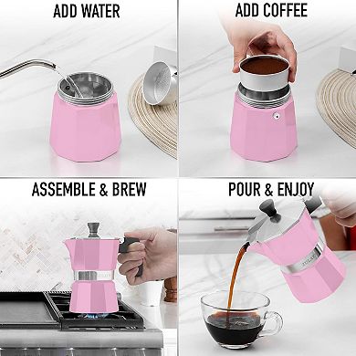 Zulay Kitchen 3 Cup Moka Pot Espresso - Cuban Coffee Maker