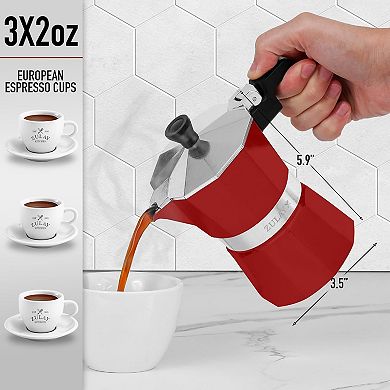 Zulay Kitchen 3 Cup Moka Pot Espresso - Cuban Coffee Maker