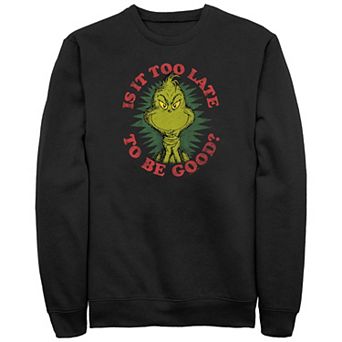 Big & Tall Dr. Seuss Grinch Is It Too Late To Be Good? Graphic Fleece