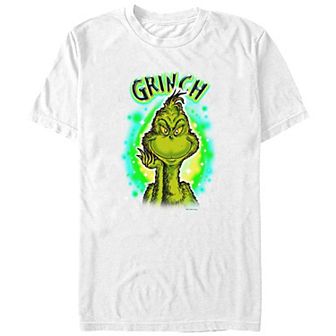 Big & Tall Dr. Seuss Grinch Airbrush Background Graphic Tee