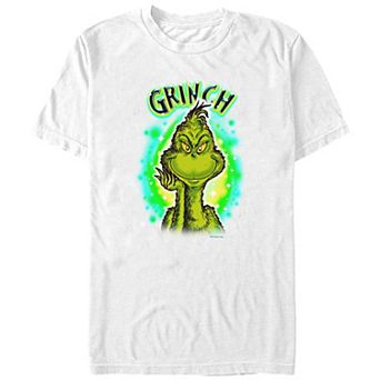 Big & Tall Dr. Seuss Grinch Airbrush Background Graphic Tee