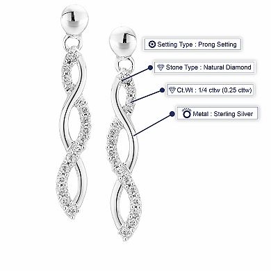Amairah 1/4 Carat T.W. Diamond Infinity Dangle Earrings