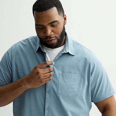 Big & Tall FLX Performance Untucked-Fit Short Sleeve Button Down Shirt