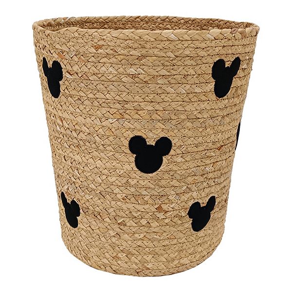 Disney's Mickey Mouse Head on Water Hyacinth Rope Bin by The Big One Kids™ - Jet Black