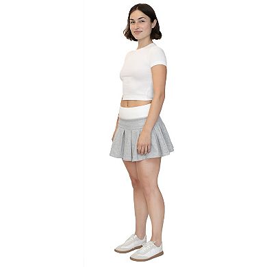 Juniors' madden girl Wide Rib Waist Pleated Mini Skort