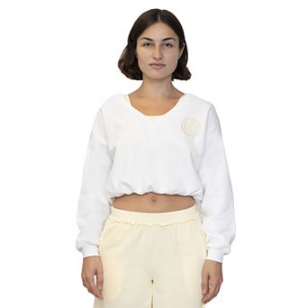 Juniors' madden girl Bubble Twofer Scoop Neck Sweatshirt Top