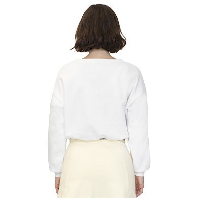 Juniors' madden girl Bubble Twofer Scoop Neck Sweatshirt Top
