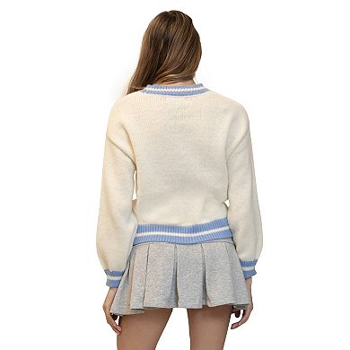 Juniors' madden girl Tennis Icon Scoop Neck Pullover Sweater