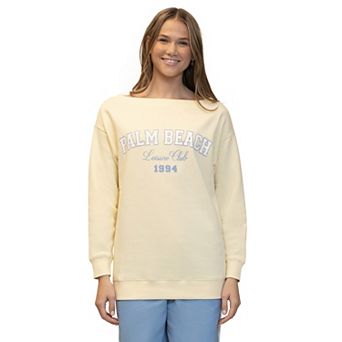 Juniors' madden girl Drop Shoulder Graphic Tunic Sweatshirt