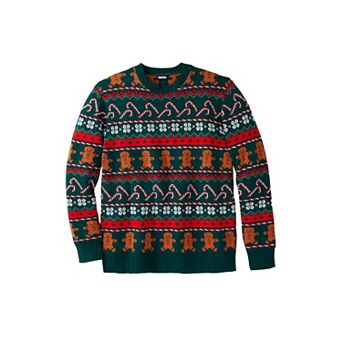 KingSize Men's Big & Tall Holiday Crewneck Sweater