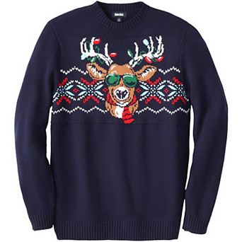 KingSize Men's Big & Tall Holiday Crewneck Sweater