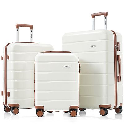 Merax Premium Abs Travel Luggage Set , 3-piece Tsa Lock Suitcase