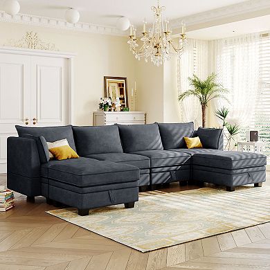 Modern Large U-shape Modular Sectional Sofa