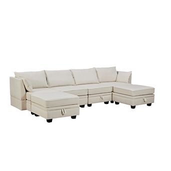 Modern Large U-shape Modular Sectional Sofa