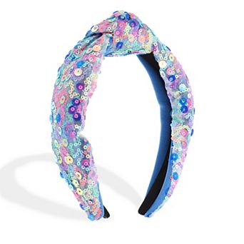 Rainbow Knotted Hair Bands Accessories Sparkly Headbands Cute Sequined Hairbands