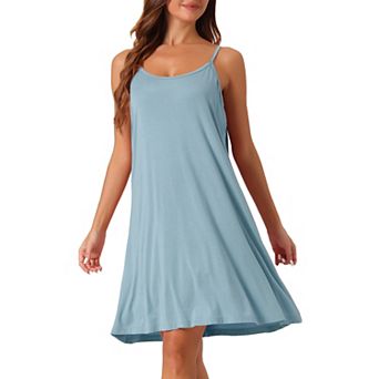 Womens Nightgown Sleeveless Sleepwear Spaghetti Strap Cross Back Nightwear