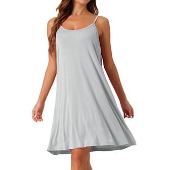 Womens Nightgown Sleeveless Sleepwear Spaghetti Strap Cross Back Nightwear