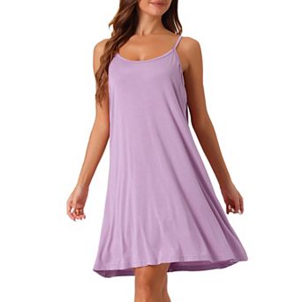 Womens Nightgown Sleeveless Sleepwear Spaghetti Strap Cross Back Nightwear