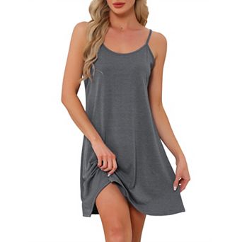 Womens Nightgown Sleeveless Sleepwear Spaghetti Strap Cross Back Nightwear
