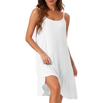Womens Nightgown Sleeveless Sleepwear Spaghetti Strap Cross Back Nightwear