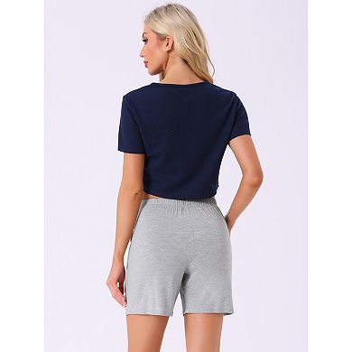 Womens Modal Pajama Lounge Shorts Soft Comfy Pajama Bottoms with Pockets Elastic Boxer Shorts