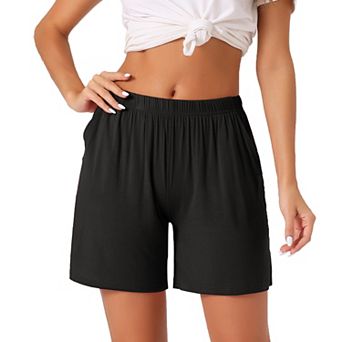 Womens Modal Pajama Lounge Shorts Soft Comfy Pajama Bottoms with Pockets Elastic Boxer Shorts