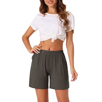 Womens Modal Pajama Lounge Shorts Soft Comfy Pajama Bottoms with Pockets Elastic Boxer Shorts