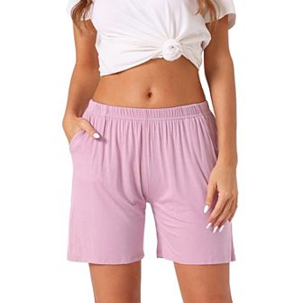 Womens Modal Pajama Lounge Shorts Soft Comfy Pajama Bottoms With Pockets Elastic Boxer Shorts
