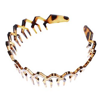 Classic Rhombus Style Anti-slip Toothed Hairband For Women For Girls Amber 1 pc