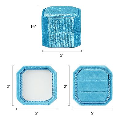 Velvet Ring Box For Proposal, Wedding, Ceremony, Double Jewelry Ring Box Storage Ring Holder Box