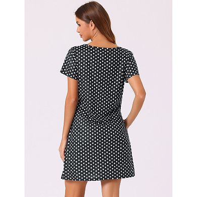 Women's Button Short Sleeve Soft Short Nightgown