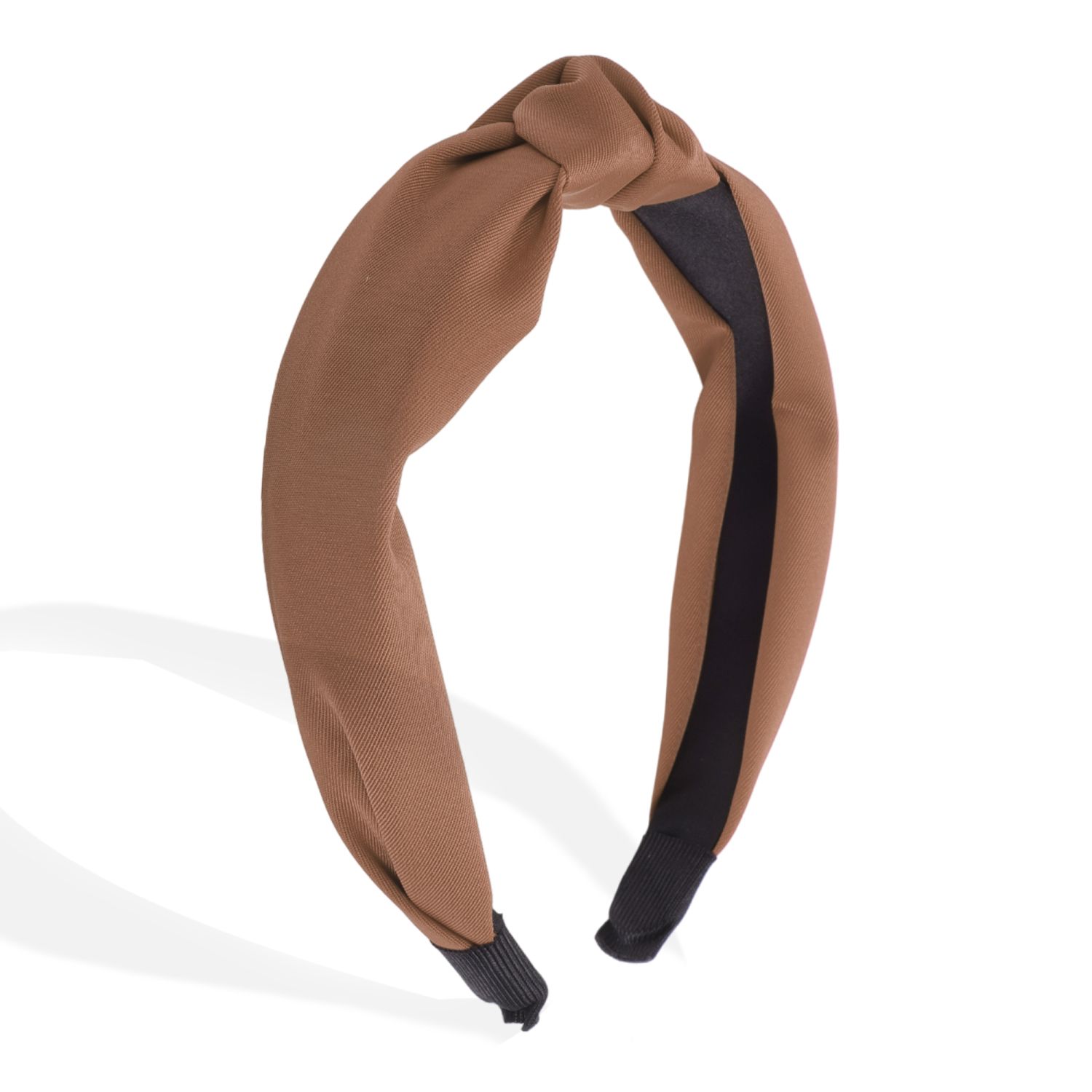 New handmade boutique top knot flexible wide headband shiny brown Brown Top Knot Headband - Etsy main image 4