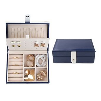 Travel Jewelry Box, Small Portable Jewelry Organizer Case Storage Display Holder For Women