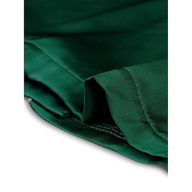Women's Pajama Short Sleeves Button Down Tops Shorts Satin Sets