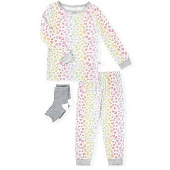 Sleep On It Baby Girls 2 pc Super Soft Jersey Snug-fit Pajama Set With Matching Socks