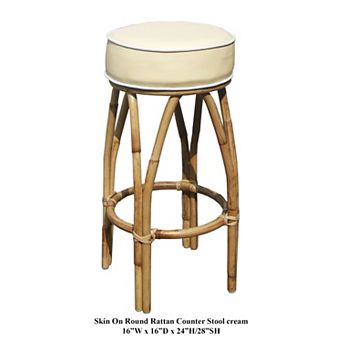Tropical Rattan Green Counter Stool