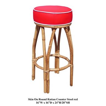 Tropical Rattan Green Counter Stool